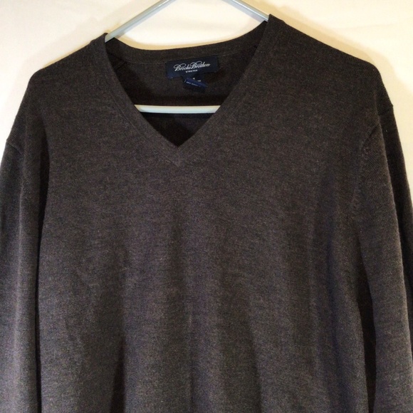 Brooks Brothers Men Merino Wool Brown Sweater Medium Classic Academia Old Money - Picture 3 of 7